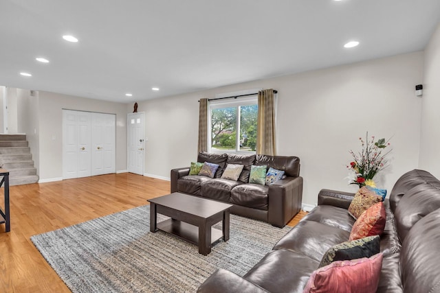 633 Buckthorn Ter, Buffalo Grove, IL 60089 - living area with recessed lighting, stairway, and light wood-type flooring