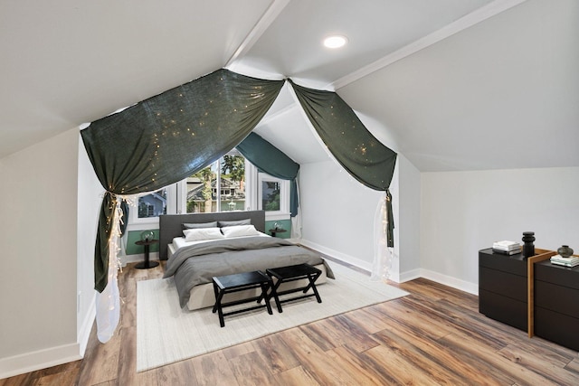 919 N Harvey Ave, Oak Park, IL 60302 - bedroom featuring wood finished floors and vaulted ceiling