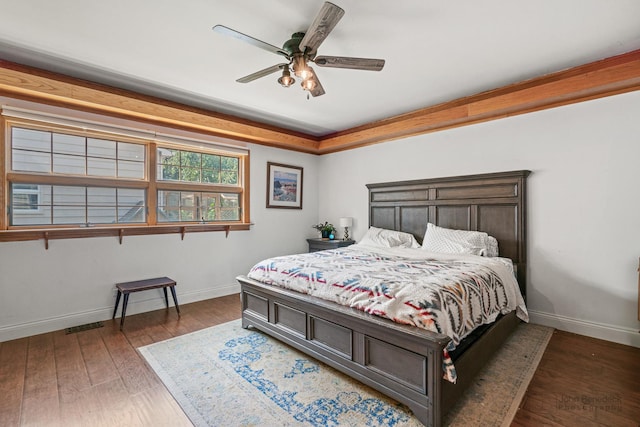 330 N Country Club Dr, Addison, IL 60101 - bedroom featuring dark wood-style floors and a ceiling fan