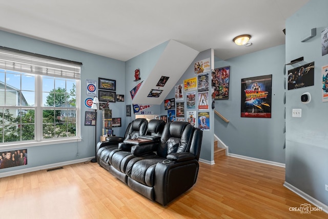 2426 Courtyard Cir Unit 3, Aurora, IL 60506 - home theater featuring light wood-type flooring and baseboards