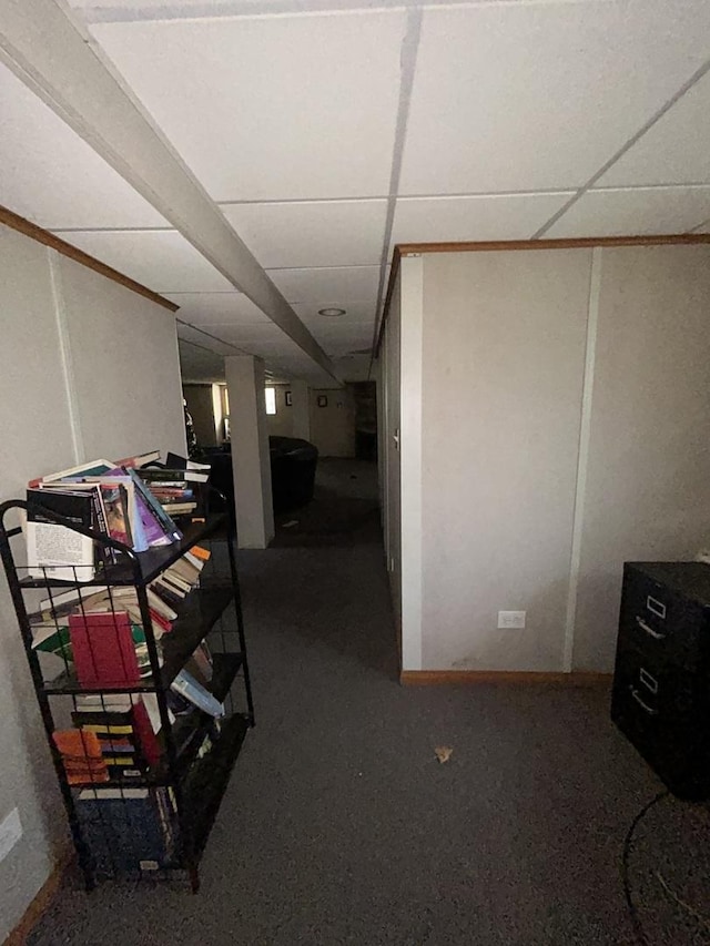 8427 S Peoria St, Chicago, IL 60620 - finished below grade area featuring a paneled ceiling