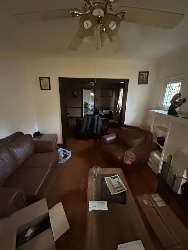 8427 S Peoria St, Chicago, IL 60620 - living area with ceiling fan and wood finished floors