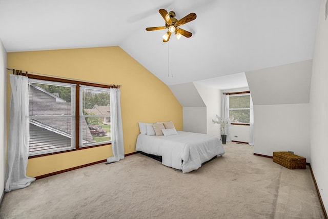1630 Ainsley Ln, Lombard, IL 60148 - bedroom with vaulted ceiling, carpet flooring, and a ceiling fan