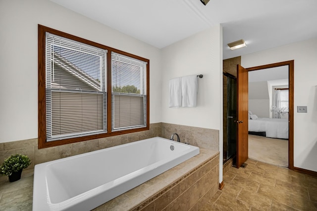 1630 Ainsley Ln, Lombard, IL 60148 - full bathroom with a bath, a stall shower, connected bathroom, and healthy amount of natural light
