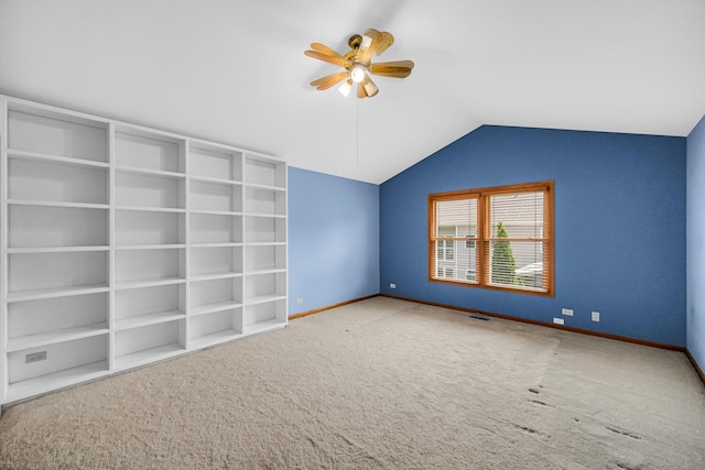 1630 Ainsley Ln, Lombard, IL 60148 - carpeted empty room with ceiling fan and vaulted ceiling