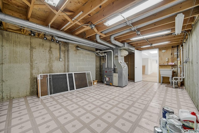 1630 Ainsley Ln, Lombard, IL 60148 - unfinished basement featuring tile patterned floors and heating unit