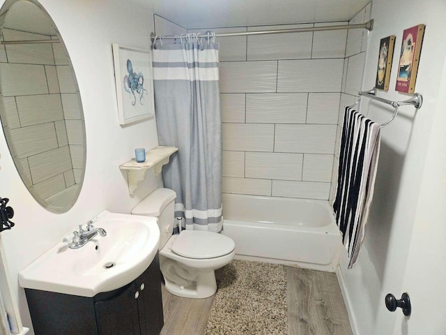 855 Village Quarter Rd Unit C, West Dundee, IL 60118 - bathroom featuring shower / bath combination with curtain, vanity, and wood finished floors