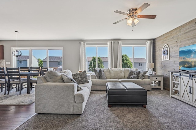 707 Brighton Dr, Pingree Grove, IL 60140 - living area featuring a ceiling fan