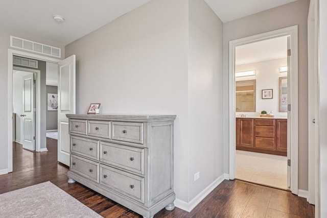 707 Brighton Dr, Pingree Grove, IL 60140 - corridor featuring baseboards and dark wood-style flooring