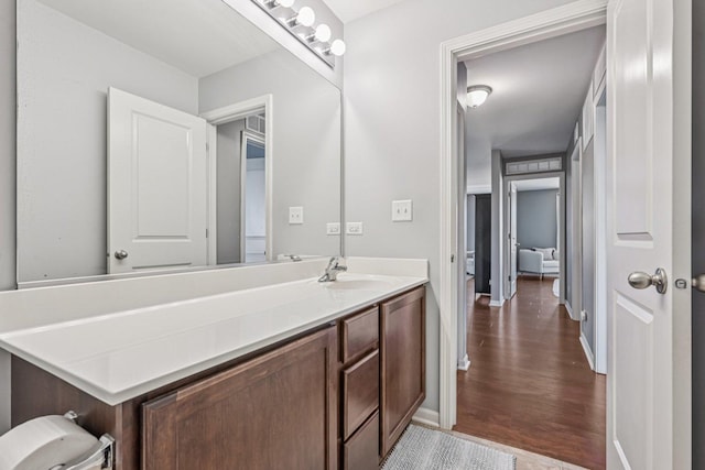 707 Brighton Dr, Pingree Grove, IL 60140 - bathroom featuring vanity and wood finished floors