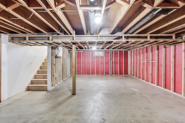 915 Carol Ave, Elgin, IL 60123 - unfinished below grade area featuring stairway