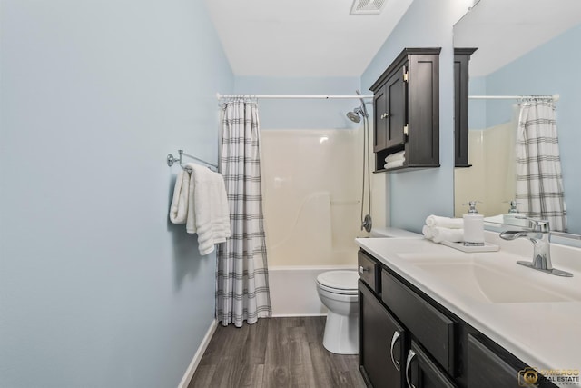 1878 Grassy Knoll Ct, Romeoville, IL 60446 - bathroom featuring wood finished floors, vanity, and shower / tub combo