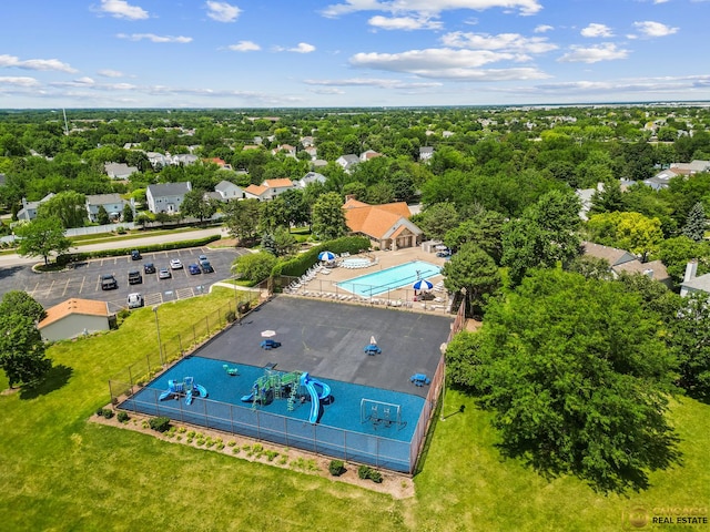 1878 Grassy Knoll Ct, Romeoville, IL 60446 - aerial view of a pool