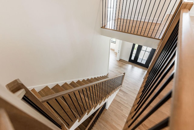 425 Sherman St, Downers Grove, IL 60515 - stairs with wood finished floors and a towering ceiling