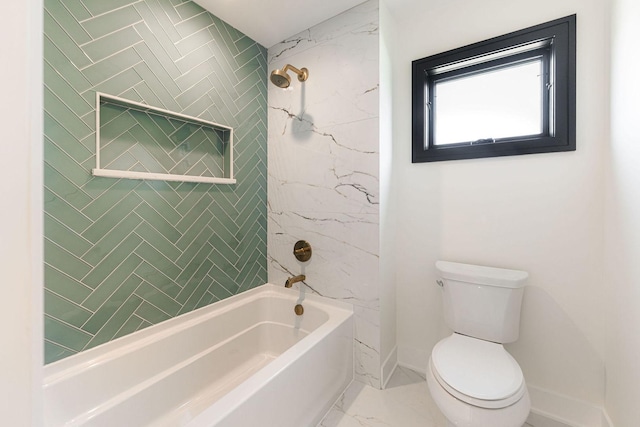 425 Sherman St, Downers Grove, IL 60515 - full bathroom with shower / washtub combination and marble look tiles