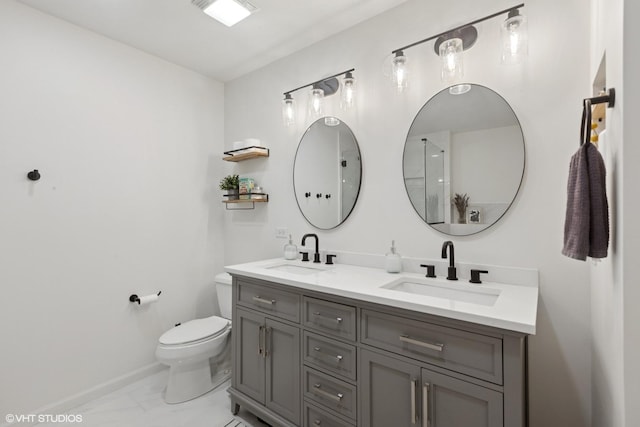 5530 Cambridge Way, Hanover Park, IL 60133 - bathroom featuring marble finish flooring and double vanity