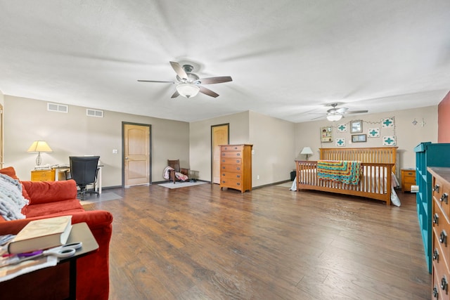 6422 Steward Rd, Rockford, IL 61101 - living room featuring ceiling fan and wood finished floors