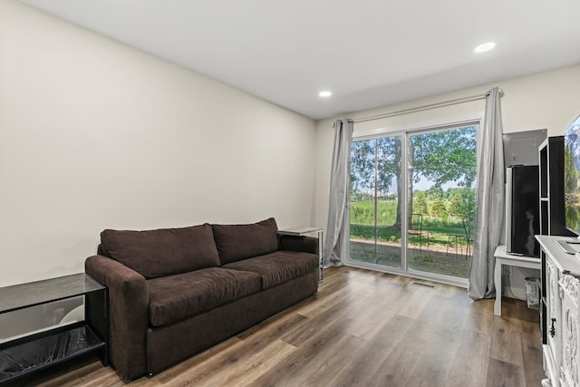 1598 Elder Dr, Aurora, IL 60506 - living room featuring wood finished floors and recessed lighting