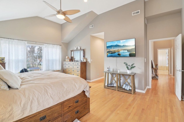 644 N Franklin Ave, Palatine, IL 60067 - bedroom with light wood-style floors and high vaulted ceiling