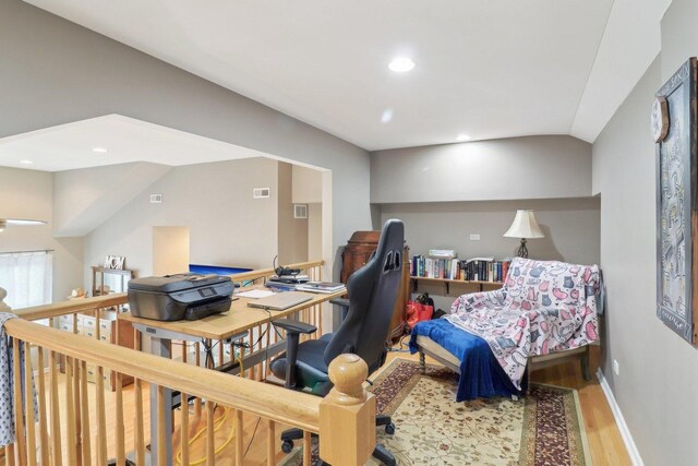 644 N Franklin Ave, Palatine, IL 60067 - office space with wood finished floors, vaulted ceiling, and recessed lighting