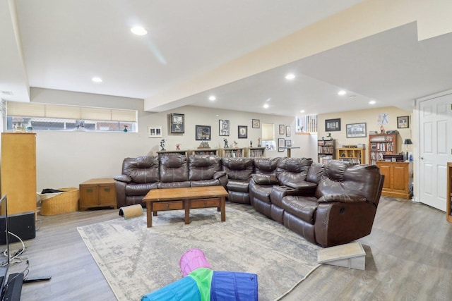 644 N Franklin Ave, Palatine, IL 60067 - living room featuring light wood finished floors, bar area, and recessed lighting
