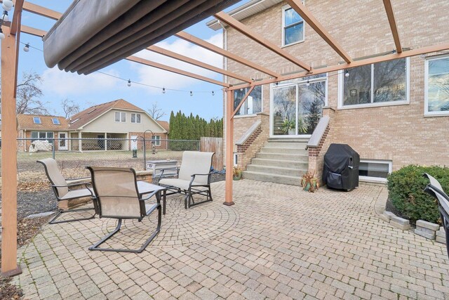 644 N Franklin Ave, Palatine, IL 60067 - view of patio with grilling area, a pergola, and entry steps