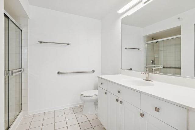 1640 Maple Ave Unit 1202, Evanston, IL 60201 - bathroom with vanity, tile patterned floors, and a stall shower