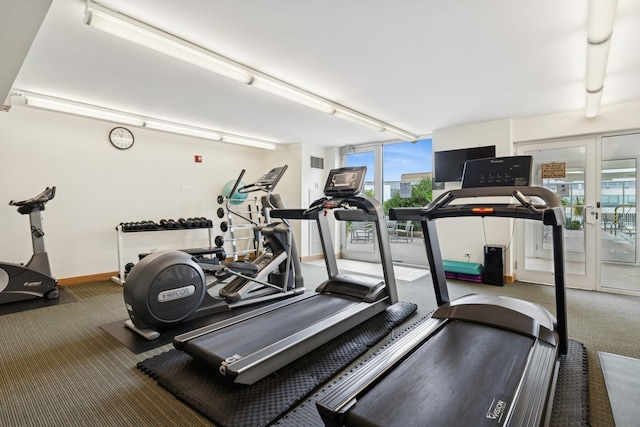 1640 Maple Ave Unit 1202, Evanston, IL 60201 - gym with carpet flooring and baseboards