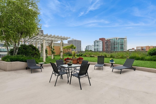 1640 Maple Ave Unit 1202, Evanston, IL 60201 - view of patio / terrace with a pergola and outdoor dining area