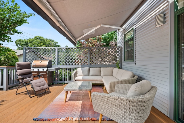 637 Highland Ave, Oak Park, IL 60304 - wooden deck with an outdoor living space and grilling area