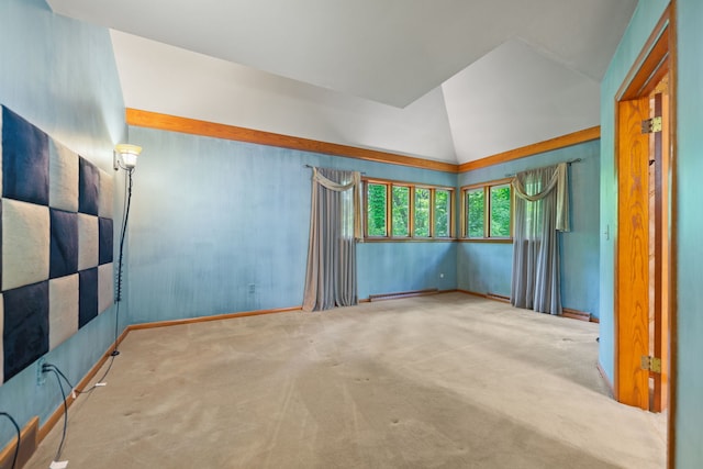 4303 Singleton Close, Rockford, IL 61114 - carpeted empty room with lofted ceiling and a baseboard radiator