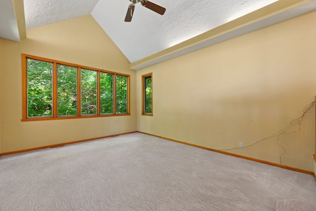 4303 Singleton Close, Rockford, IL 61114 - spare room with ceiling fan, carpet floors, vaulted ceiling, and a textured ceiling