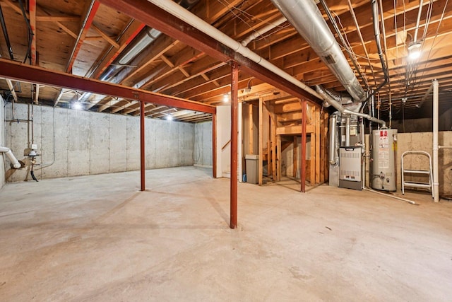 561 Ryegrass Trl, Aurora, IL 60504 - unfinished below grade area with gas water heater and heating unit