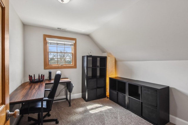 325 2nd St, Downers Grove, IL 60515 - office area with vaulted ceiling and carpet flooring