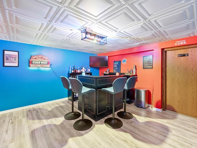 18118 Whitman Ln, Lansing, IL 60438 - indoor dry bar with an ornate ceiling and wood finished floors