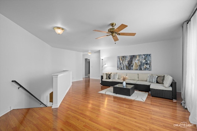 2164 Clementi Ln, Aurora, IL 60503 - living area featuring a ceiling fan and light wood-style floors
