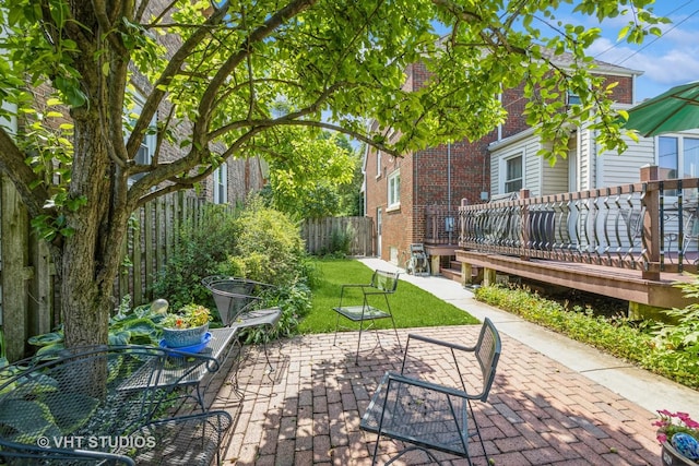 1823 N Newland Ave, Chicago, IL 60707 - view of patio / terrace featuring a wooden deck and outdoor dining area
