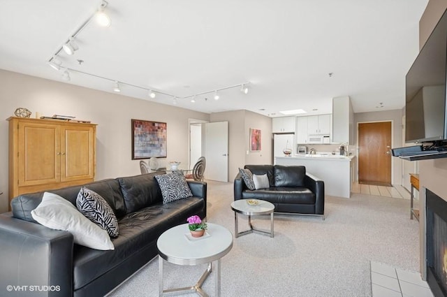361 Kelburn Rd Unit 316, Deerfield, IL 60015 - living room featuring rail lighting and light colored carpet