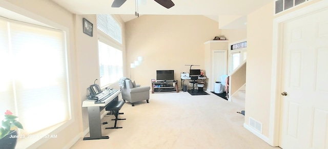 100 Hamlet Cir, Montgomery, IL 60538 - carpeted office space with a ceiling fan