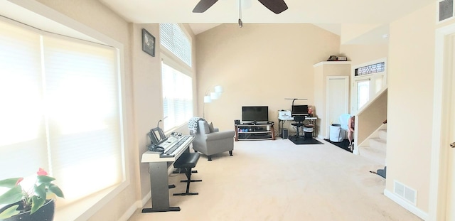 100 Hamlet Cir, Montgomery, IL 60538 - carpeted office with ceiling fan