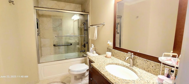 100 Hamlet Cir, Montgomery, IL 60538 - bathroom featuring vanity, shower / bath combination with glass door, and tile patterned floors