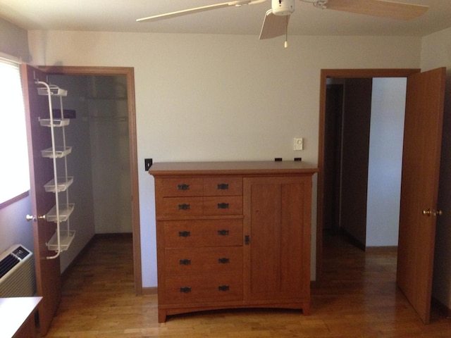 4305 W Shamrock Ln Unit 2F, Mchenry, IL 60050 - bedroom with light wood finished floors, a ceiling fan, a spacious closet, and a closet