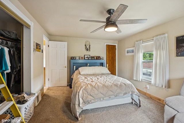 1316 Heidorn Ave, Westchester, IL 60145 - bedroom with carpet floors, a closet, and ceiling fan