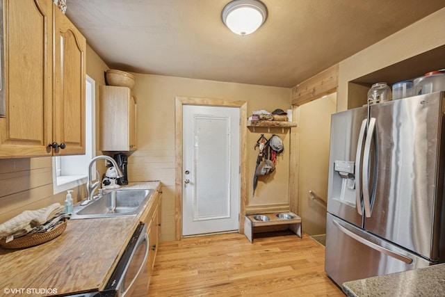 1316 Heidorn Ave, Westchester, IL 60145 - kitchen with appliances with stainless steel finishes, light wood-style flooring, light brown cabinetry, and light countertops