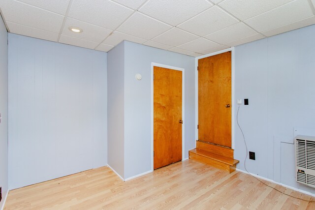 6444 N Oketo Ave, Chicago, IL 60631 - empty room featuring a paneled ceiling, light wood-type flooring, and recessed lighting