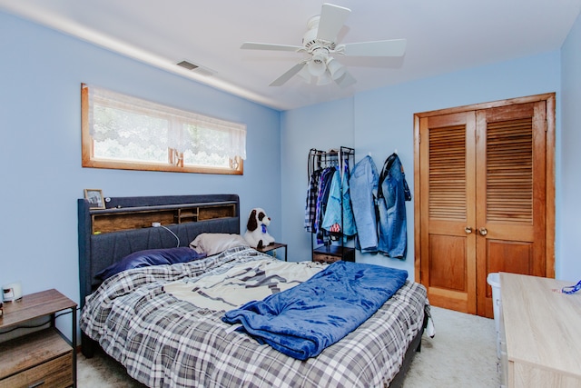 6444 N Oketo Ave, Chicago, IL 60631 - carpeted bedroom featuring a ceiling fan and a closet