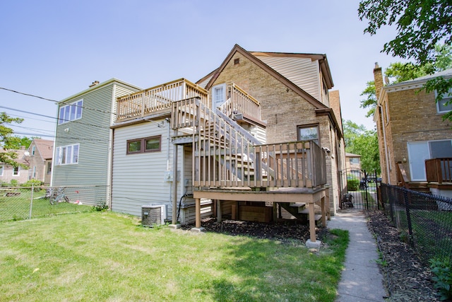 6444 N Oketo Ave, Chicago, IL 60631 - back of house with a fenced backyard and a wooden deck