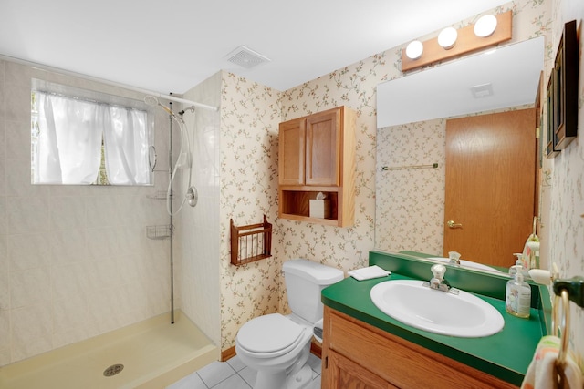 1860 Harvard Ln, New Lenox, IL 60451 - full bath with a tile shower, vanity, and tile patterned floors