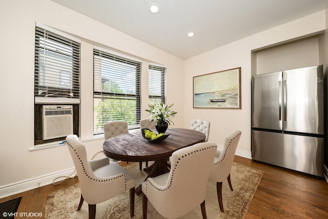 1006 E 54th St Unit J-2, Chicago, IL 60615 - dining area with recessed lighting, dark wood-style floors, and cooling unit