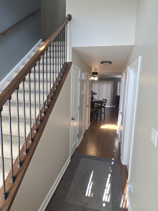 8201 Daniel Dr, Justice, IL 60458 - hallway with wood finished floors and stairs